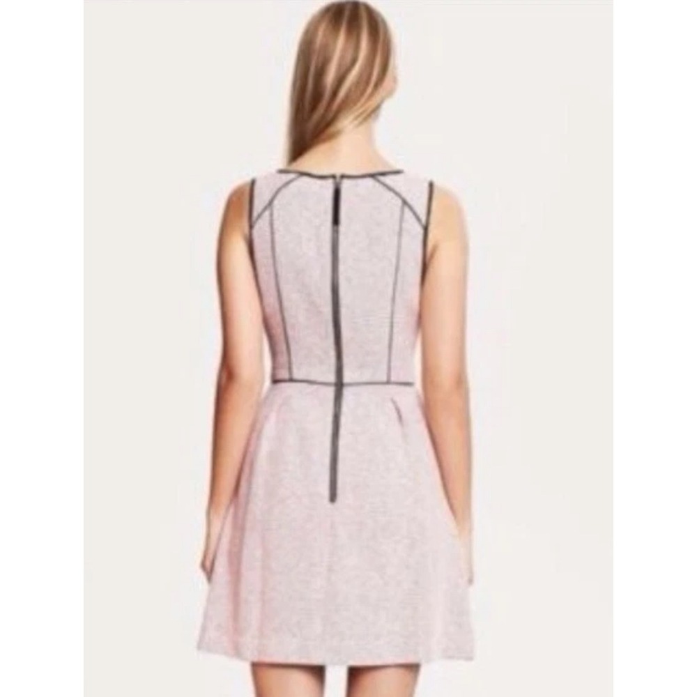 Banana Republic Pink Black Textured V-Neck Fit Flare Dress Pockets Womens 0 - Picture 12 of 13
